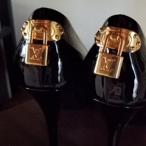 Louis Vuitton Black Covered Platform Heels